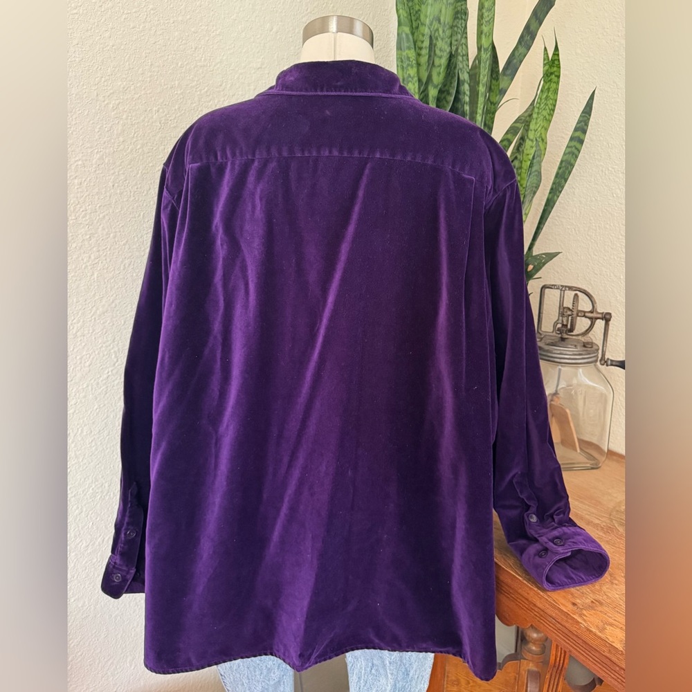 Vintage Velvet Holiday Blouse Jacket Christmas Gift Top beaded 3X - Picture 4 of 10
